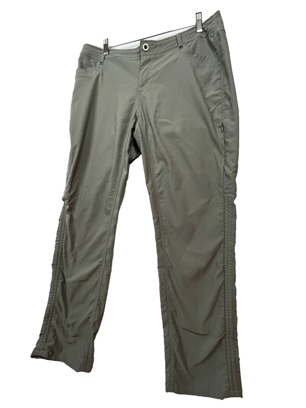 Kuhl Womens Hiking Pants 14 Short Gray Stretch Outdoor Travel Zip Pockets Trekr